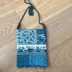Blue Patterned Crossbody Bag